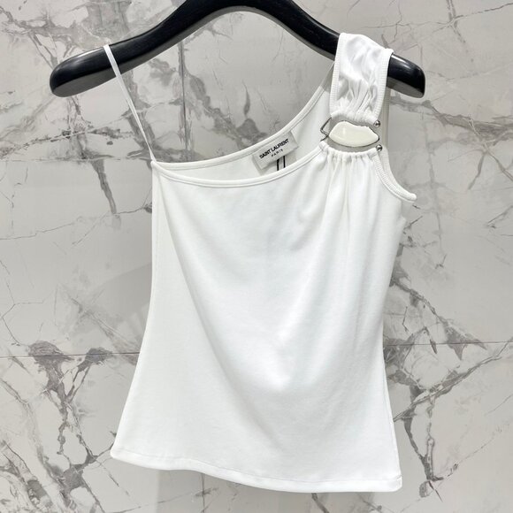Yves Saint Laurent Irregular Off-The-Shoulder Sleeveless Vest - Picture 1 of 8